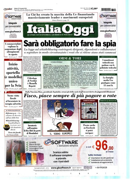 Italia oggi : quotidiano di economia finanza e politica